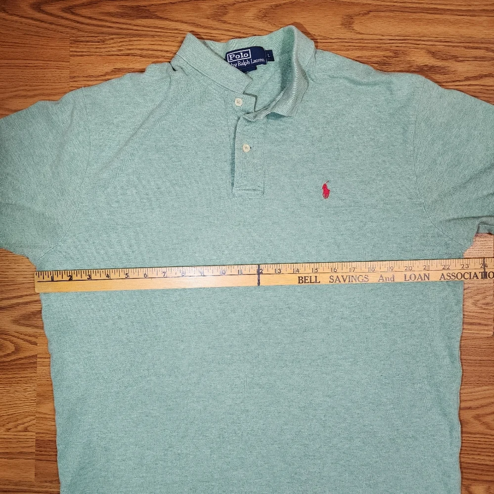 Polo Ralph Lauren Men’s Polo Shirt Large Classic Fit Purple Pony Logo VTG - Picture 9 of 10